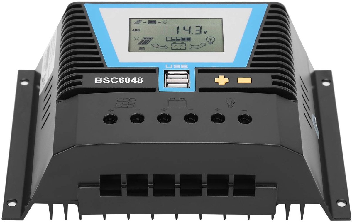 Store_8 - Zonnecontroller - Laadregelaar - Waterdicht - Multifunctioneel - Geschikt voor verschillende batterijen - 60A 12V/24V/36V/48V