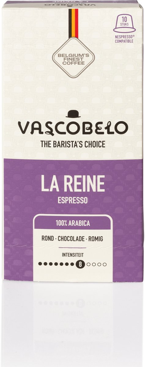 Vascobelo Koffiecups La Reine – 100 Capsules (10x10) – Zacht & Romig Espresso