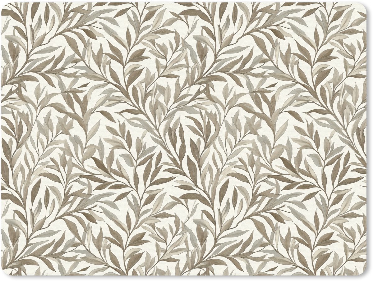 Muismat 12x10 cm - Mousepad Takken - Botanisch - Taupe - Muismatten
