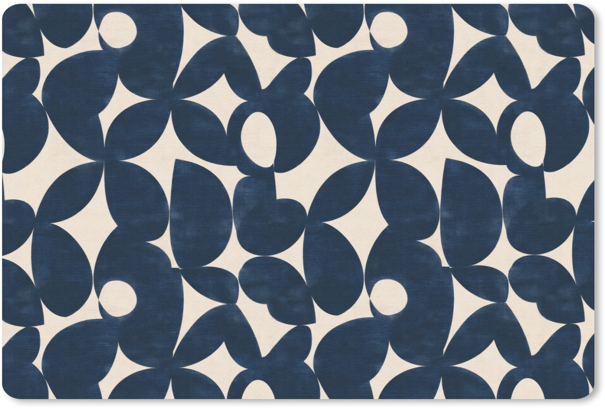 Muismat 13x8 cm - Mousepad Modern - Geometrisch - Blauw - Muismatten