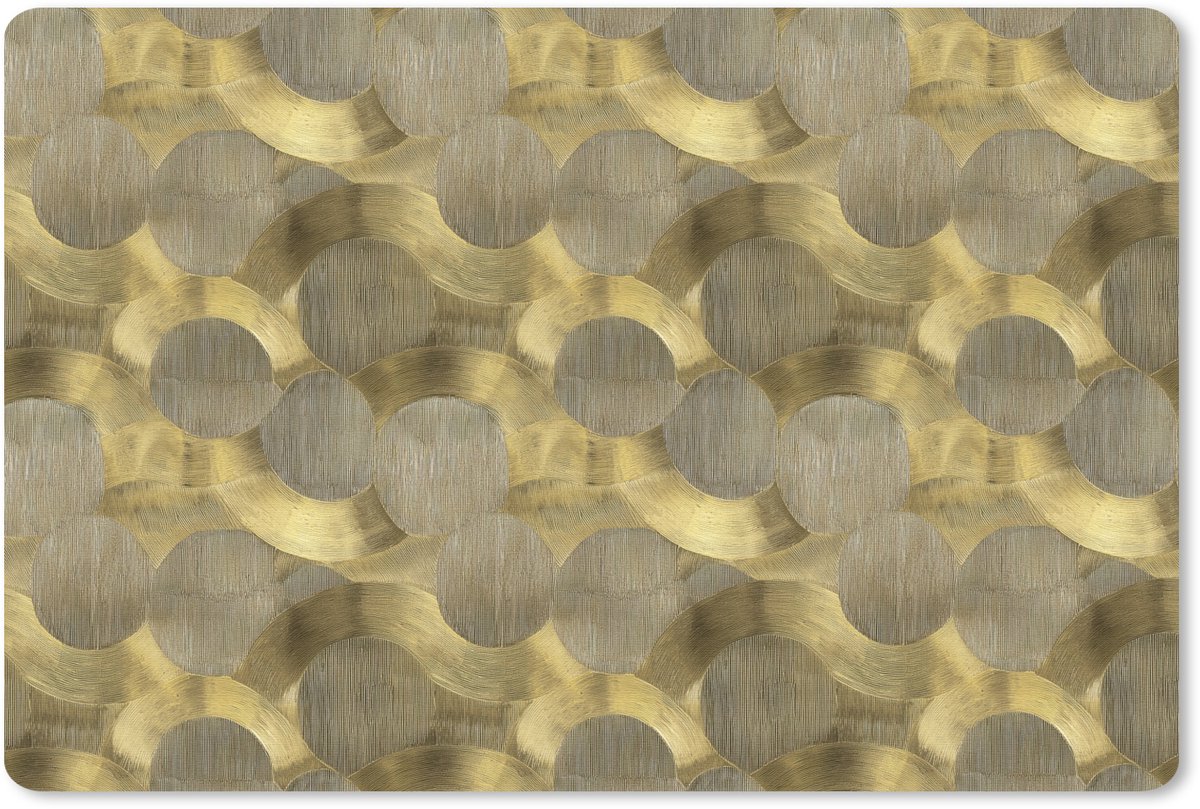 Muismat 13x8 cm - Mousepad Modern - Geometrisch - Goud - Muismatten