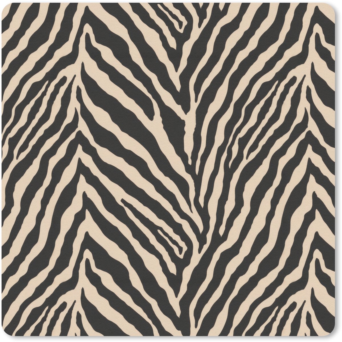 Muismat 20x20 cm - Mousepad Zebra - Klassiek - Zwart - Muismatten