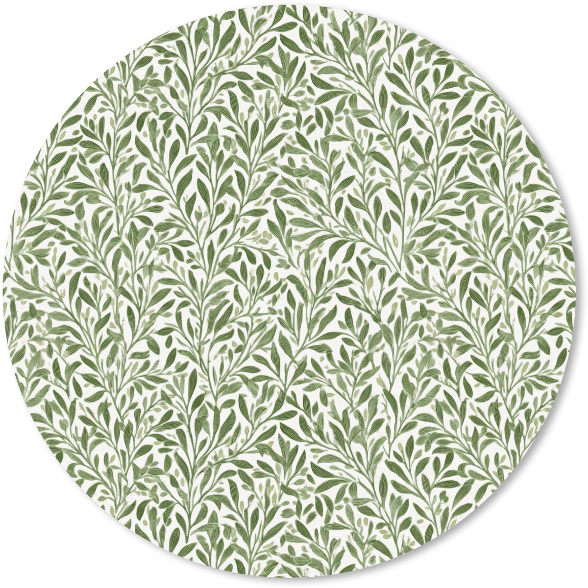Muismat rond 20x20 cm - Mousepad Botanisch - Takken - Groen - Ronde muismatten