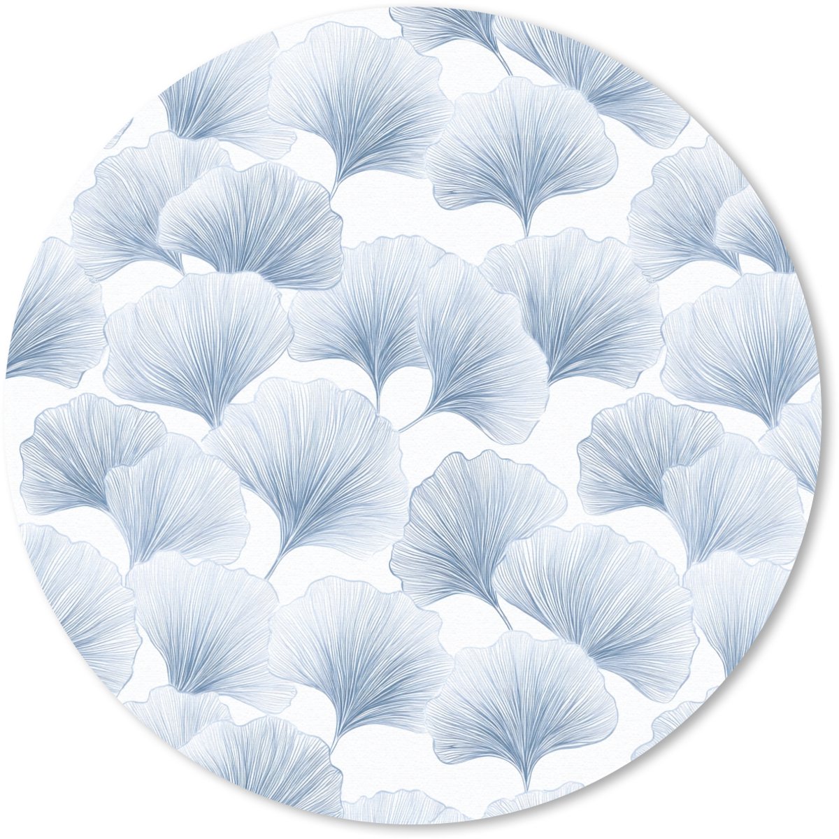 Muismat rond 40x40 cm - Mousepad Waaier - Modern - Blauw - Ronde muismatten
