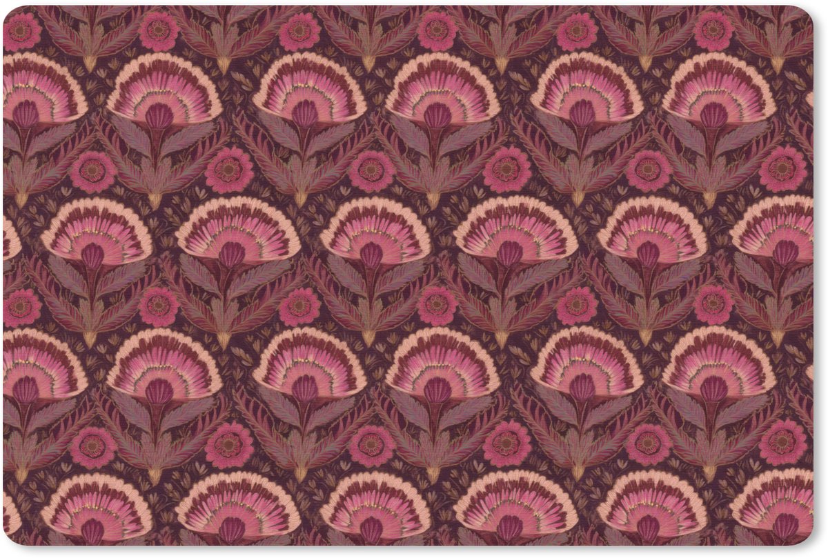 Muismat 13x8 cm - Mousepad Antiek - Bloemen - Kleurrijk - Muismatten