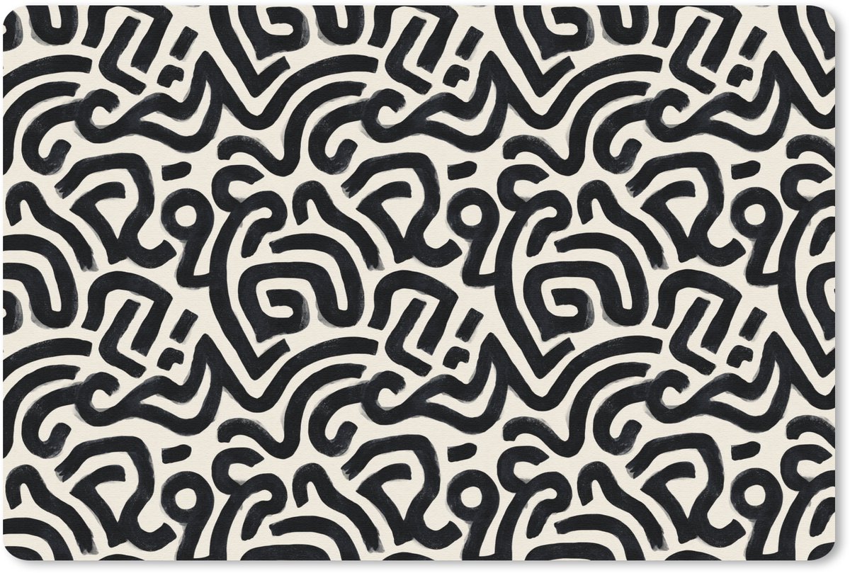 Muismat 13x8 cm - Mousepad Modern - Abstract - Zwart - Muismatten