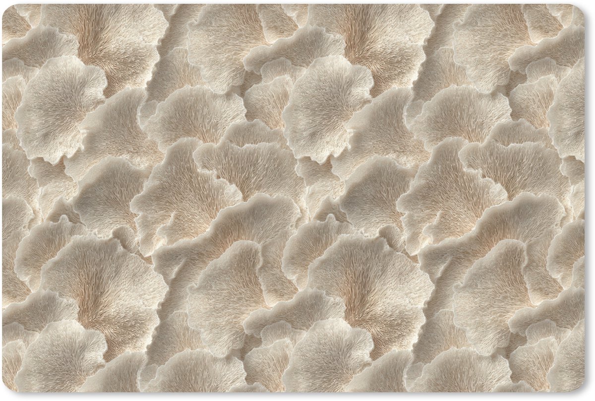 Muismat 13x8 cm - Mousepad Waaierstructuren - Beige - Vezeltextuur - Muismatten