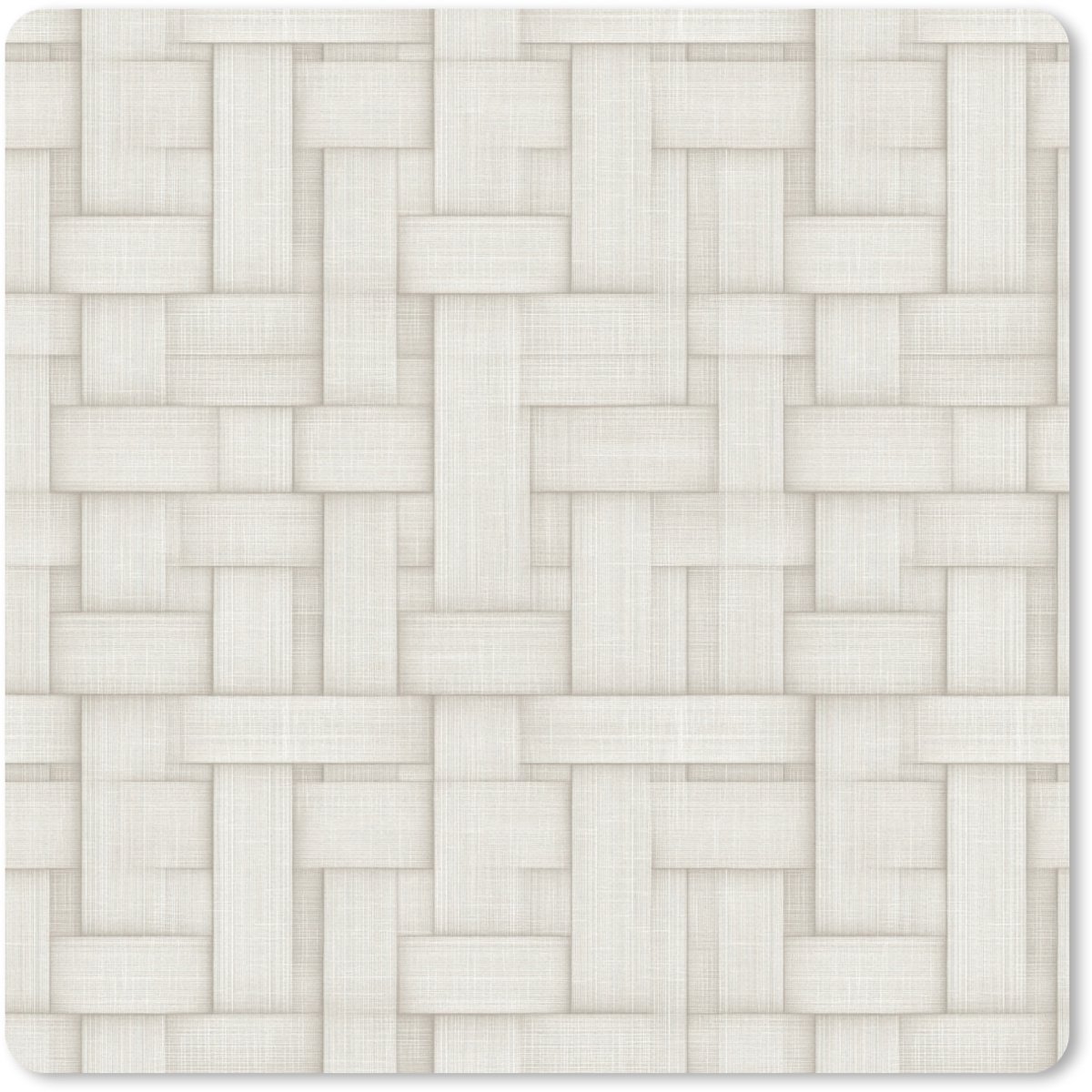 Muismat 20x20 cm - Mousepad Vlechtwerk - Banen - Beige - Muismatten