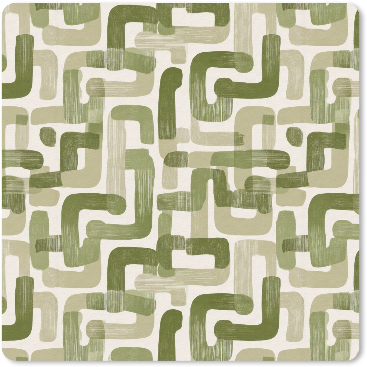 Muismat 20x20 cm - Mousepad Modern - Grafisch - Groen - Muismatten