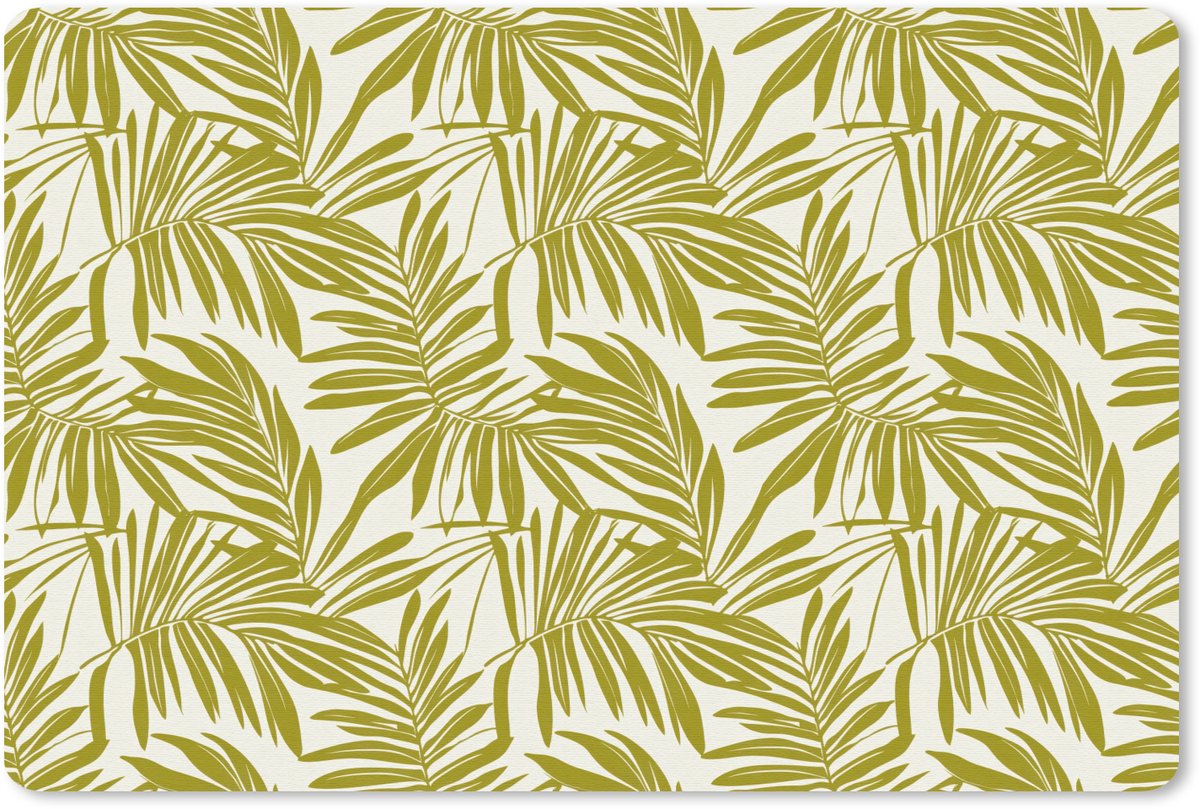 Muismat 13x8 cm - Mousepad Palmblad - Patroon - Groen - Muismatten