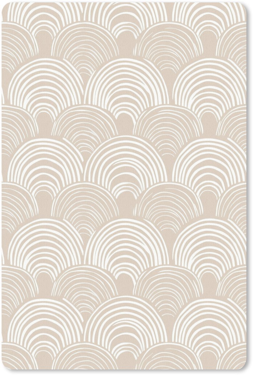 Muismat 13x20 cm - Mousepad Golven - Structuur - Beige - Muismatten