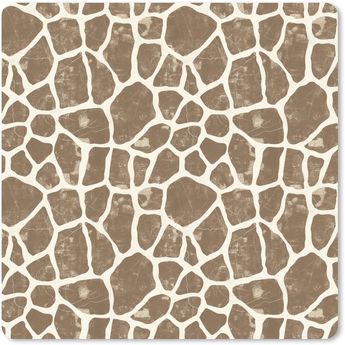 Muismat 30x30 cm - Mousepad Giraf - Klassiek - Bruin - Muismatten