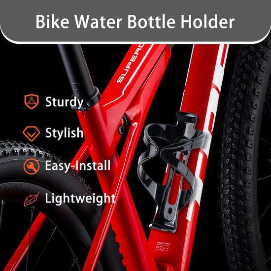 2-stuks Kunststof bidonhouder voor mountainbike - Bidonhouder voor fiets - Verdikte bidonhouder - Bidonhouder - Inclusief schroeven - Aantrekkelijk design - Eenvoudige installatie - Geschikt voor fietsen, mountainbikes, enz. - Zwart — afbeelding 3