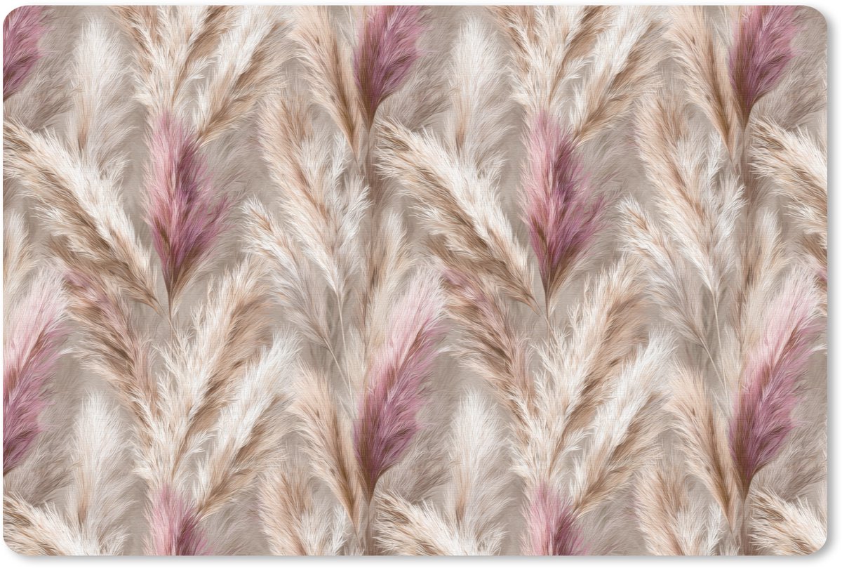 Muismat 13x8 cm - Mousepad Pampasgras - Pluizig - Kleurrijk - Muismatten