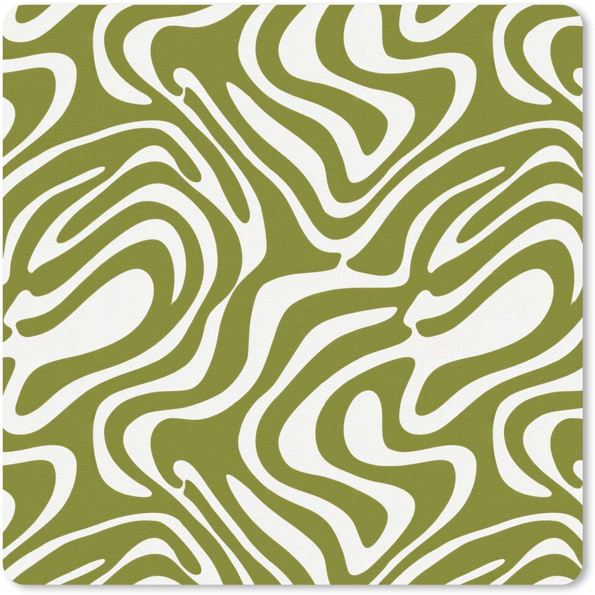Muismat 20x20 cm - Mousepad Lijnpatroon - Groen - Organisch - Muismatten