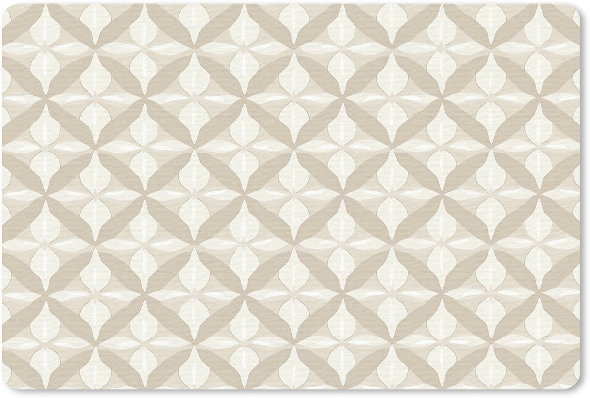 Muismat 13x8 cm - Mousepad Patroon - Klassiek - Beige - Muismatten