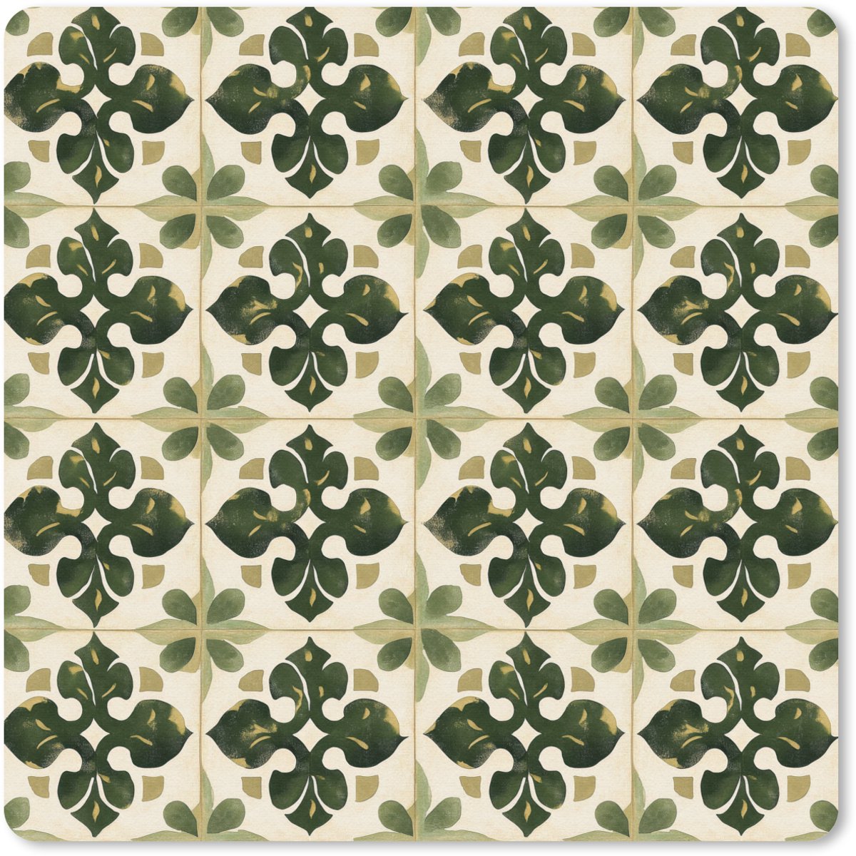 Muismat 20x20 cm - Mousepad Patroon - Tegel - Groen - Muismatten