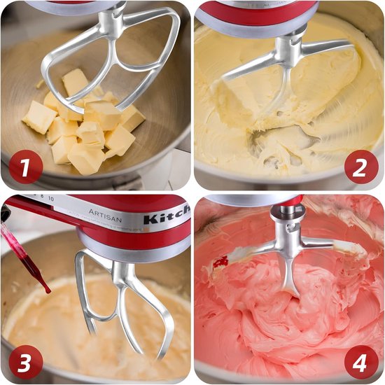 Mixer Paddle - Flex Edge Beater - Beslag Mixen - Roestvrij Staal - 4.5-5 Litre - Zilver van Merkloos — afbeelding 4