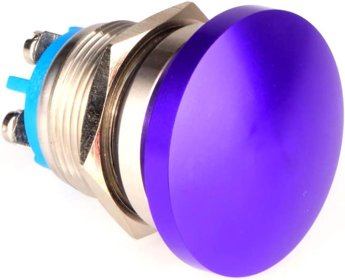 Drukknop Metaal - Startknop Momentary - Schakelaar Circuits - IP66 Waterdicht - 19mm - Blauw
