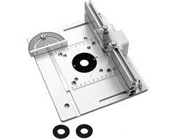 Set van 3 Milling Table Insert Platen, Aluminium Legering, Milling Table Insert Plate voor Routers, Router Table Insert Plate, Zilver Milling Plate Graveren Tool met Mitre Gauge