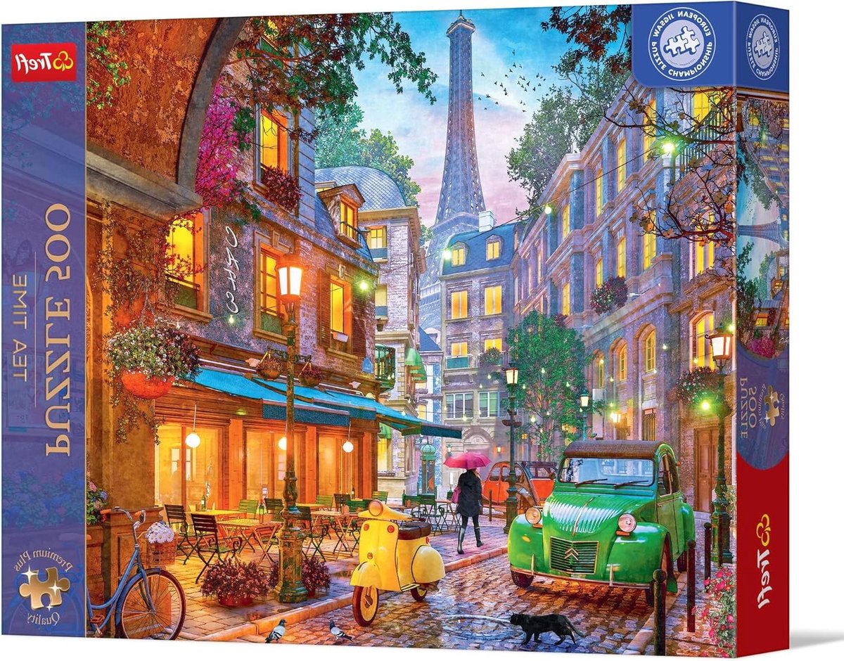 Trefl Premium Plus Quality - Puzzle Tea Time: Café in Parijs - 500 stukjes, serie nostalgische geschilderde afbeeldingen, stukjes passen perfect in elkaar, voor volwassenen en kinderen vanaf 10 jaar