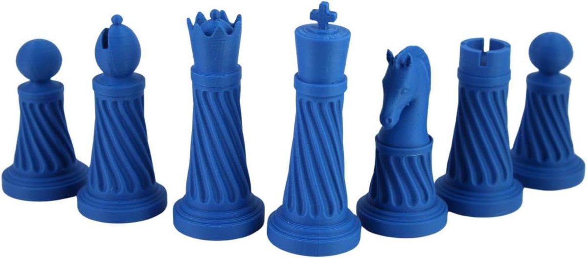 Schaakstukken - Schaakset - Schaken Spelen - 3D Acryl Design - 6.7 cm Koningshoogte - Blauw