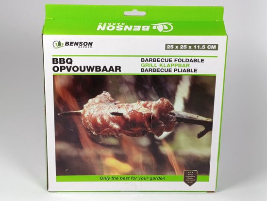 Opvouwbare barbecue 25 x 25 x 11,5 cm - Houtskoolbarbecue - BBQ met ventilatiegaten - 25 x 25 x11,5 cm - Lichtgewicht constructie van staal - Ideaal voor Tuin , Park of Vakantie van Merkloos — afbeelding 4