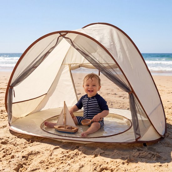 Deryan Kinderzwembad Pop-Up 3-in-1 - Baby Zwembad - Anti-UV 50+ - Sand van Merkloos — afbeelding 5