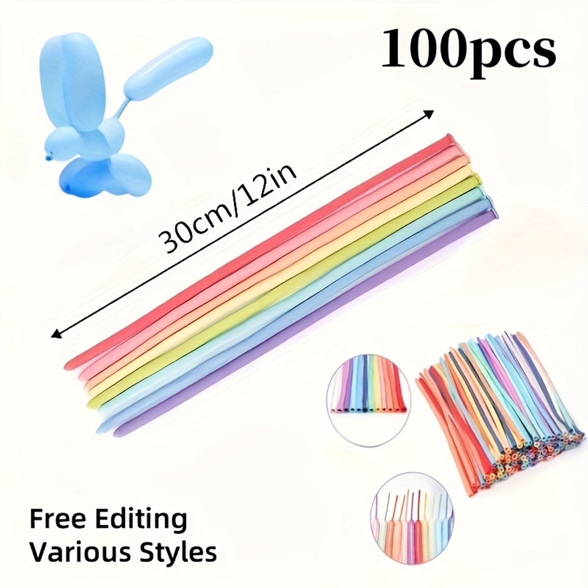 Livé® Ballonnen Set – 100 stuks Lange Modellleer Ballonnen