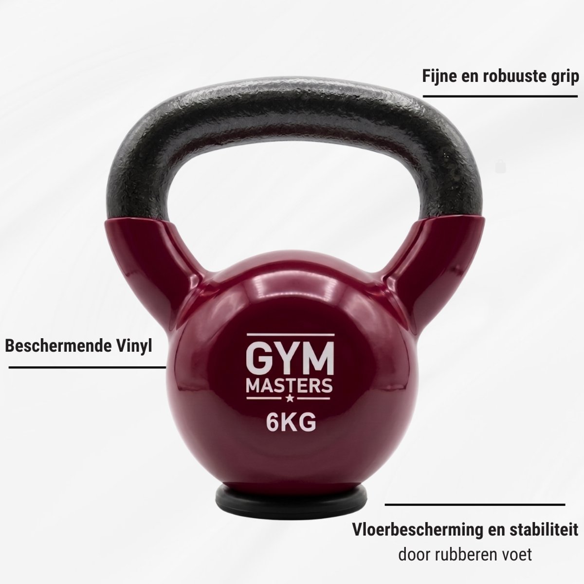 Gym Masters Kettlebell Set 2-4-6 kg – Vinyl Fitness Gewichten – Rubberen Bodem – Optimale Vloerbescherming & Veilig Trainen – Ideaal voor Beginners – foto 3