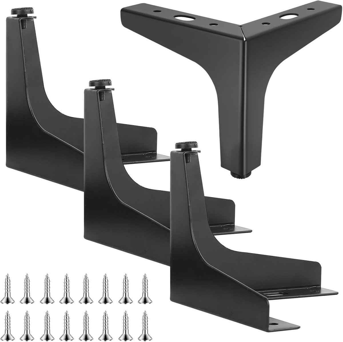 4x Zwarte Metalen Meubelpoten 15 cm - Sterke Kastpoten voor Bank, Kast en TV-meubel (Max. 400 kg)