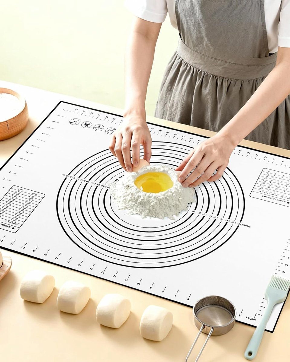 Grote Antislip Siliconen Bakmat met Maatvoering voor Brood en Deeg - 70x50cm