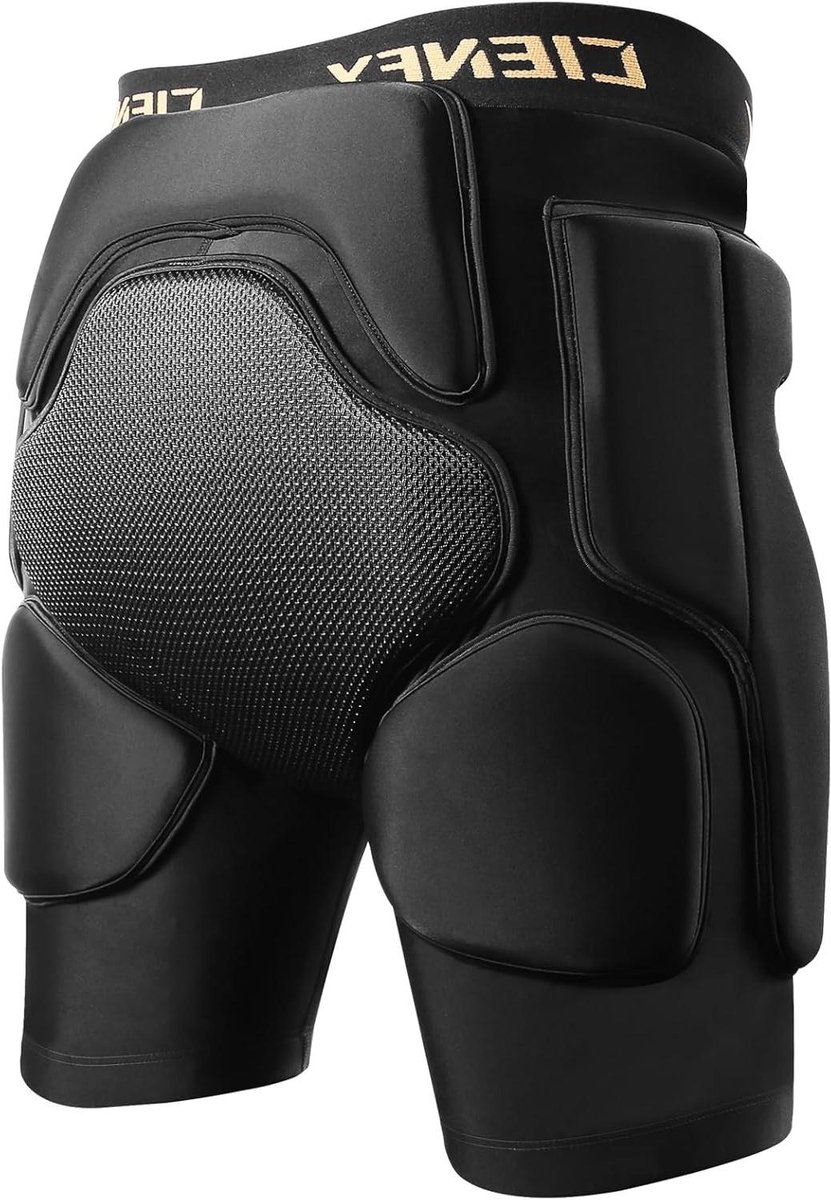 Beschermende Shorts - Gevoerde Broek Protector - Sport Bescherming - Gedeeld Zone Concept - Uniseks Volwassen - Zwart
