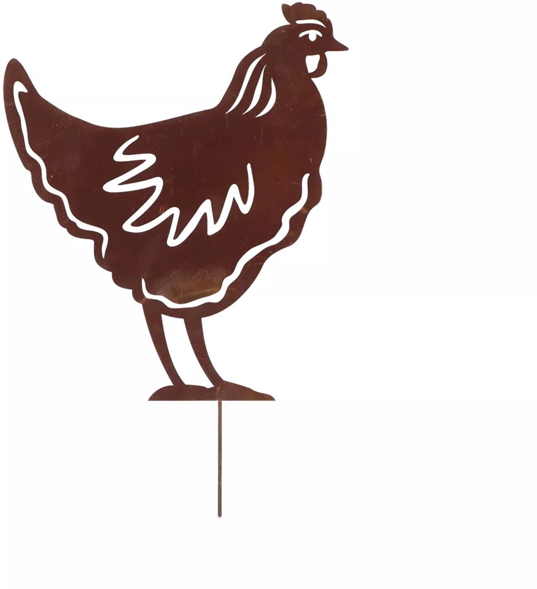 Esschert Design Roest tuinsteker kip | metalen tuinsteker H37 cm | tuinornament