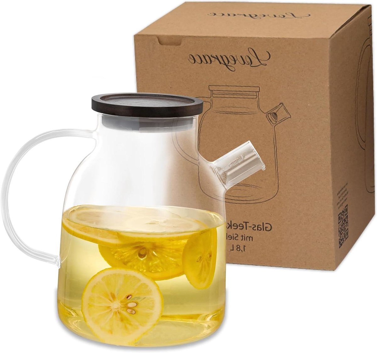 Glazen Theepot - Thee Kan - Thee Zetten - Hittebestendig Glas - 1800 ml - Transparant