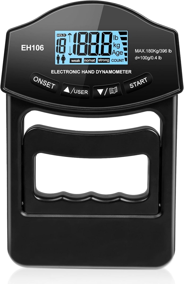 Digital Hand Force Gauge - Hand Dynamometer - Elektronische Gripkrachtmeter - Grip Sterkte Trainer met USB Oplaadkabel