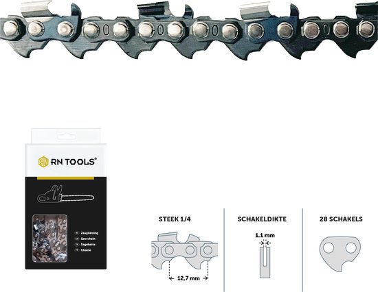 RNtools Zaagketting 1/4 1.1 mm 28 schakels - lengte 10 cm - voor Stihl snoeizaag GTA zaagblad van RNtools — afbeelding 2