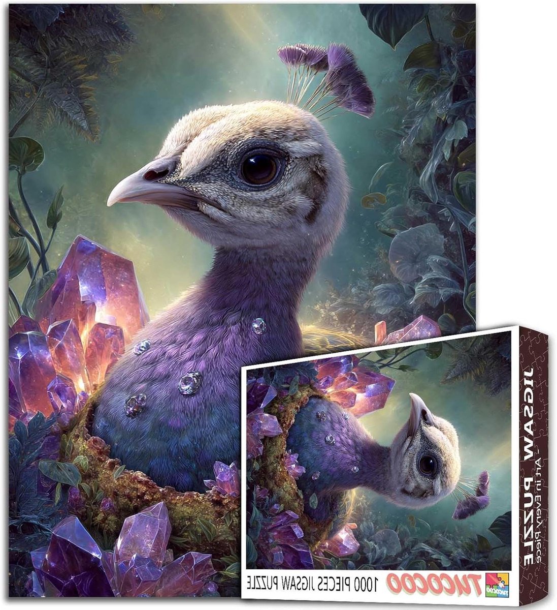 Puzzel 1000 Stukjes - Legpuzzel Volwassenen - Ontspanning en Decoratie - Gerecycled Puzzelbord - 50 x 70 cm - Kristal Dieren
