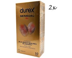 Durex Condooms - Sensual XL (=Nude XL) - 20 Stuks (2x 10 Stuks) - Huid op Huid Gevoel - Discreet Verzonden