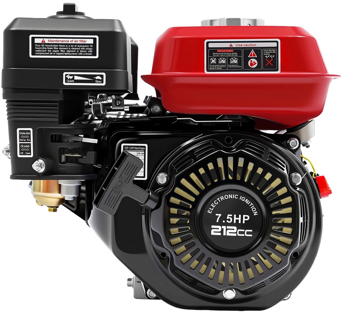 Cellista Benzinemotor 7.5 PK 212cc - 4 Takt Motor - Luchtgekoeld - 4 kW 3600 RPM - Industriële Motor - Generator Pomp Machine Motor