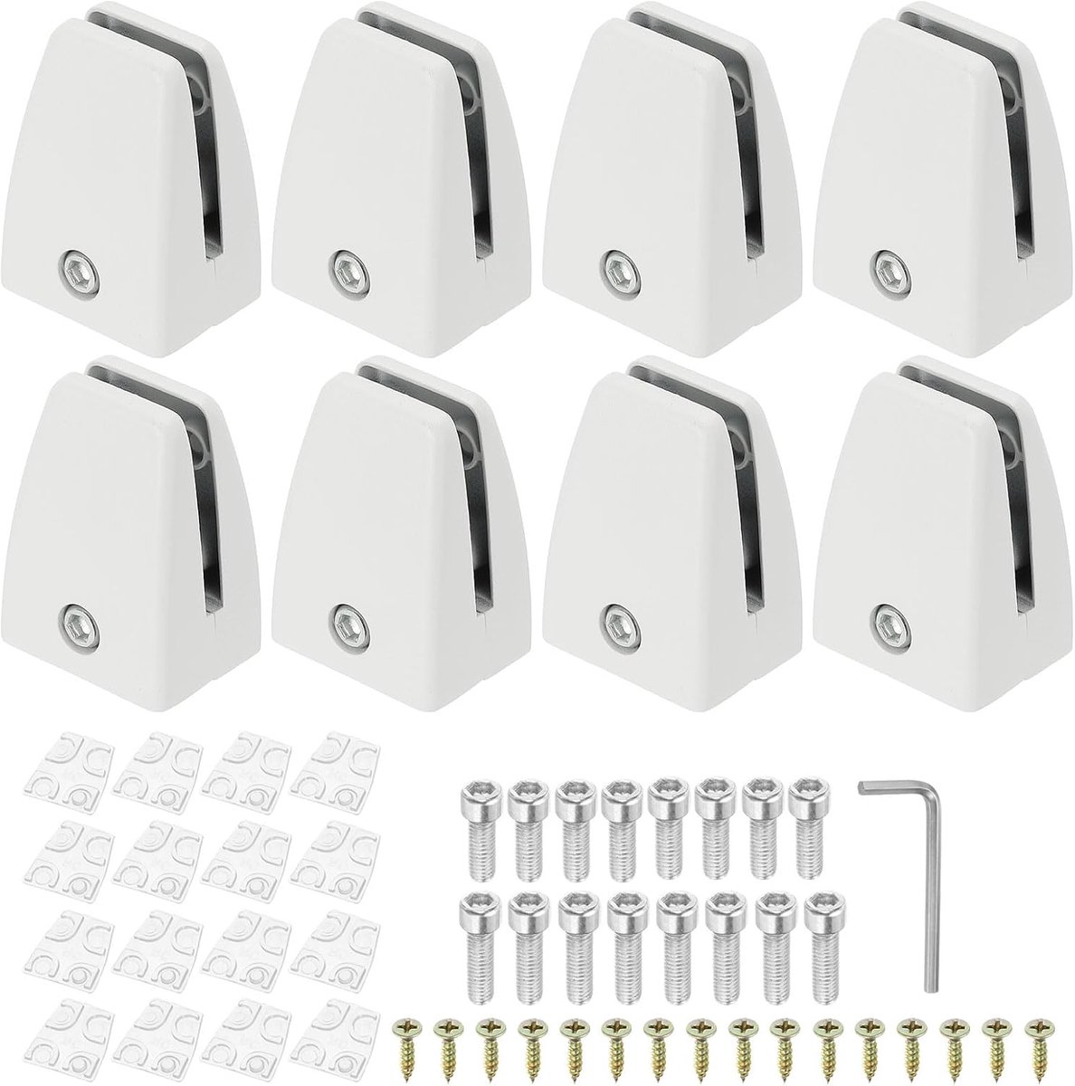 1.8 x 1.2 x 2.2 cm Desk Divider - Support Clamp - 8 Pieces - Aluminium Desk Shield Clamp - Desk Divider - Divider - Clamp Bracket for Office - Home - Desk Panel - Wit