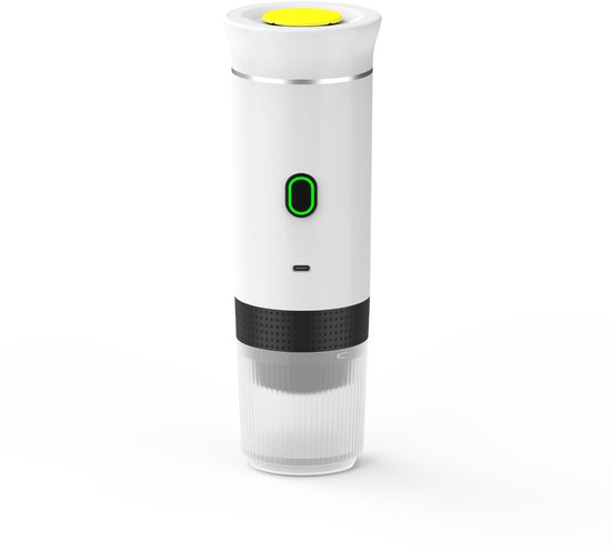 Draagbaar koffiezetapparaat, 3-in-1 draadloos elektrisch koffiezetapparaat, geschikt voor capsulekoffie en koffiepoeder, cold brew en warmhoudfunctie, inclusief een kopje van 120 ml - wit
