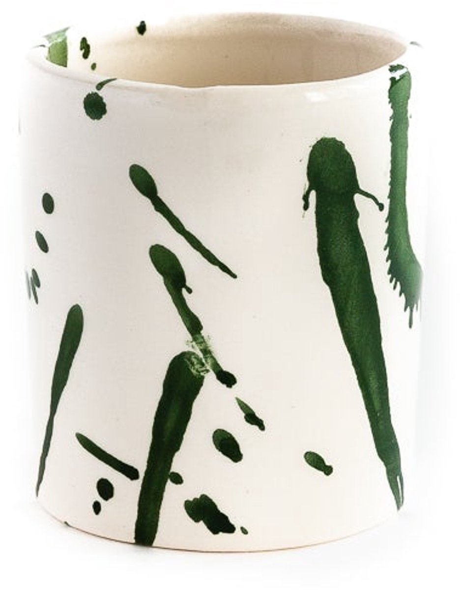 Val Pottery - Mokka mok Dark Green Blob 8cm - Mokken