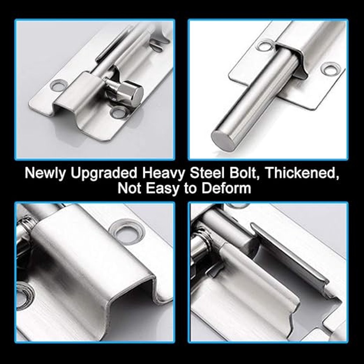 Veiligheidssloten - Door Lock - 2 Stuks - 3 Inch Schuifgrendel - Met 12 Stuks Schroeven - Latch Deurslot - Schuifdeursloten - Anti-Diefstal Hasp Slot Deurslot - Grendels - Hangsloten — cadeau in Cadeau-ideeën - foto 7