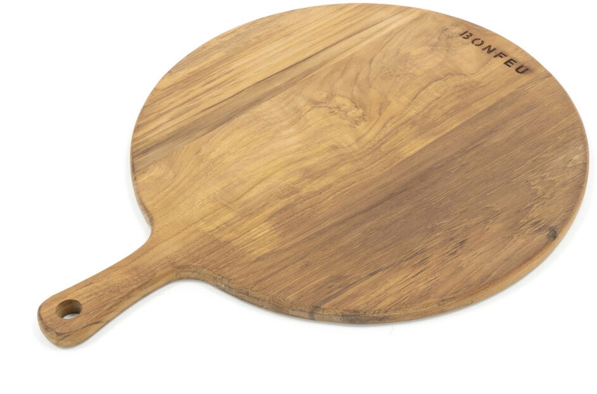 BonFeu BonTeak Pizza Board Large - L 52 x B 40 x H 2 cm - Teakhout Bruin