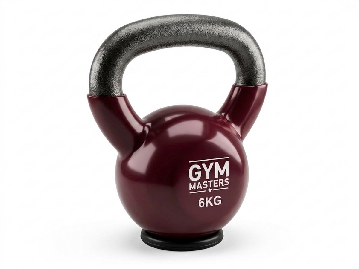 Gym Masters Kettlebell 6 kg – Vinyl Kettlebell met Rubberen Bodem – Optimale Vloerbescherming & Veilig Trainen – Premium Grip – Thuis Fitness – foto 2