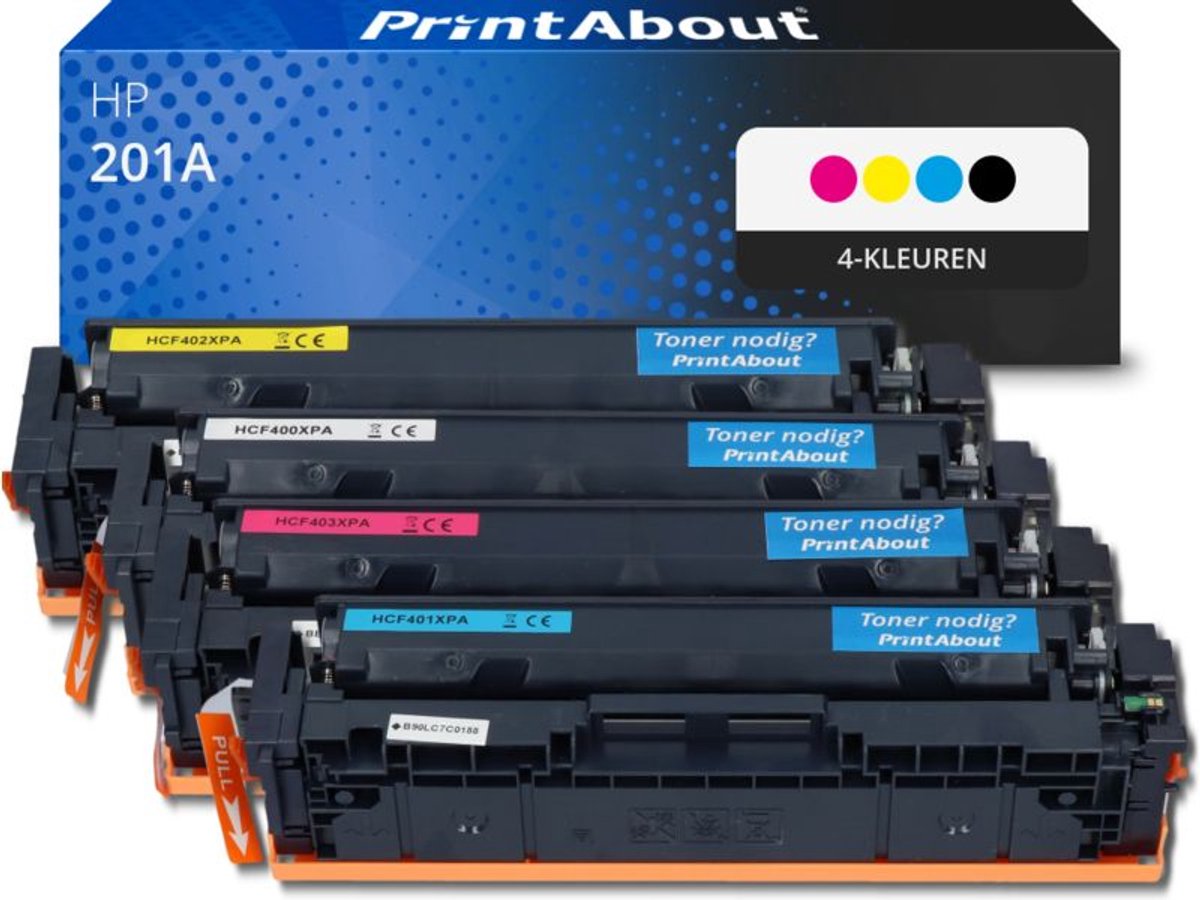 PrintAbout huismerk Toner 201A (CF400A) 4-kleuren Multipack geschikt voor HP