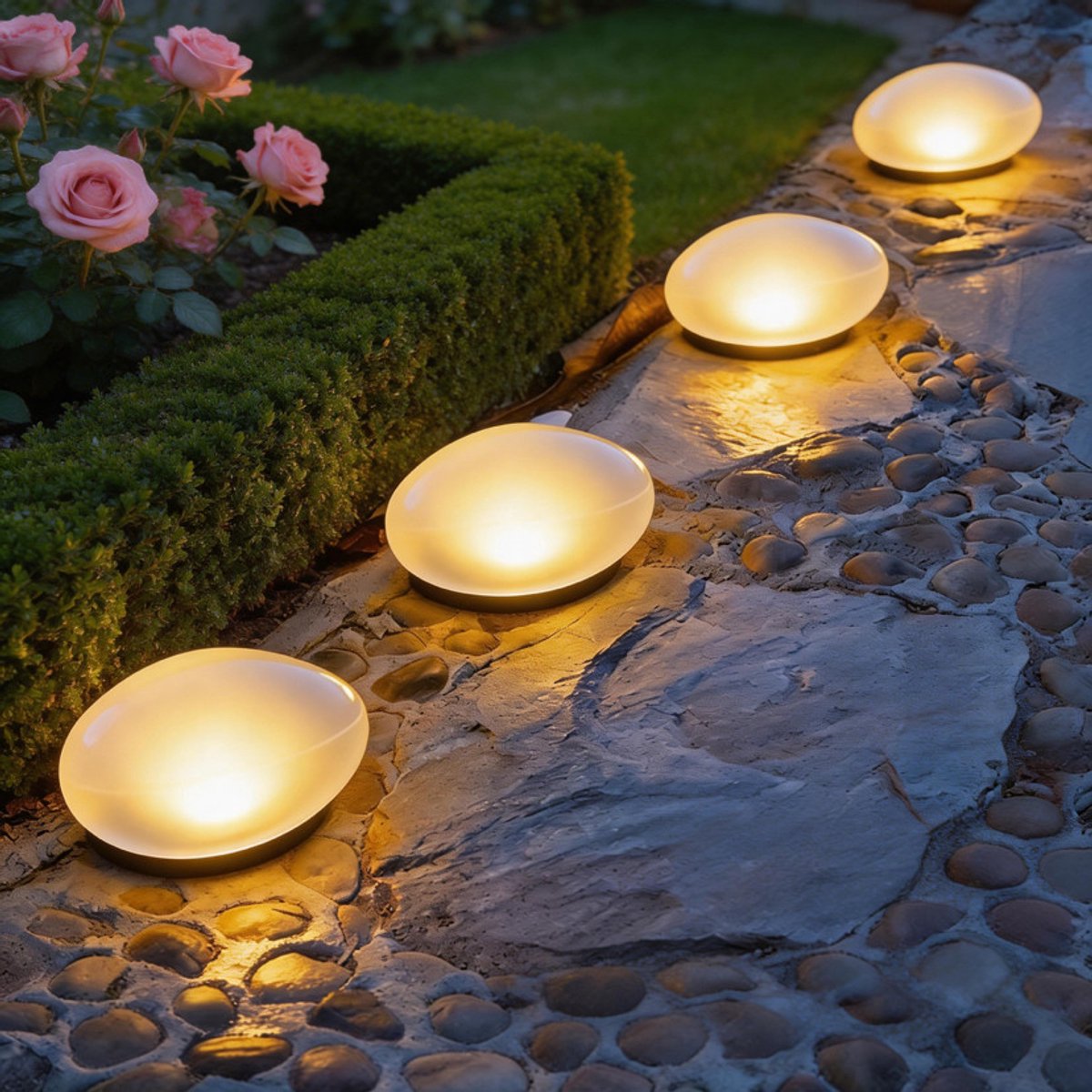 NAXSIR Zonne-energie Pebble Tuinlamp - Waterdichte Solar Sfeerlamp voor Buiten,Automatisch Aan/Uit