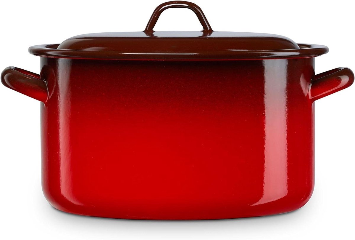 Inductie Steelpan - Grote Pan - Grote Hoeveelheden Koken - Gegoten Staal - 26 cm - Rood