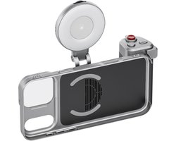 Telesin Master Grip Camera-grip - Creator Combo voor iPhone 17 Pro Max - Met Magnetische Lamp en UV-Filter - Dubbele MagSafe Bevestiging & 1/4" Statiefaansluiting - Zwart